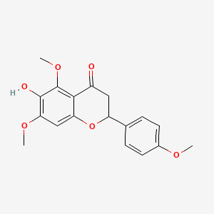 molecular formula C18H18O6 B1205608 6-Hydroxy-5,7-dimethoxy-2-(4-methoxyphenyl)-2,3-dihydro-4H-chromen-4-one CAS No. 6626-61-5