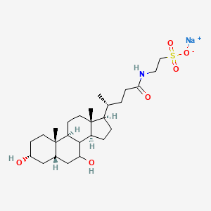 molecular formula C26H44NNaO6S B12056208 sodium;2-[[(4R)-4-[(3R,5S,7R,9S,10S,13R,14S,17R)-3,7-dihydroxy-10,13-dimethyl-2,3,4,5,6,7,8,9,11,12,14,15,16,17-tetradecahydro-1H-cyclopenta[a]phenanthren-17-yl]pentanoyl]amino]ethanesulfonate 