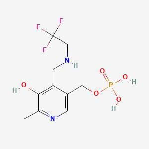 molecular formula C10H14F3N2O5P B1205621 Phosphorpyridoxyltrifluoroethylamine CAS No. 59087-16-0