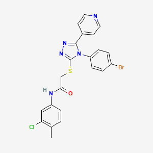 molecular formula C22H17BrClN5OS B12056328 2-{[4-(4-bromophenyl)-5-(pyridin-4-yl)-4H-1,2,4-triazol-3-yl]sulfanyl}-N-(3-chloro-4-methylphenyl)acetamide CAS No. 477329-38-7