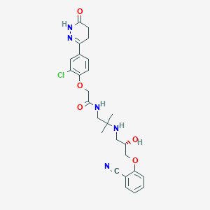 molecular formula C26H30ClN5O5 B1205646 2-[2-chloro-4-(6-oxo-4,5-dihydro-1H-pyridazin-3-yl)phenoxy]-N-[2-[[(2S)-3-(2-cyanophenoxy)-2-hydroxypropyl]amino]-2-methylpropyl]acetamide CAS No. 149998-19-6