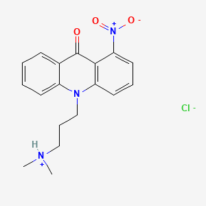 molecular formula C18H20ClN3O3 B1205652 9-Acridanone, 10-(3-(dimethylamino)propyl)-1-nitro-, hydrochloride CAS No. 24268-89-1