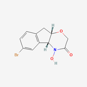 molecular formula C11H10BrNO3 B12056545 (4aR,9aS)-6-Bromo-4-hydroxy-4,4a,9,9a-tetrahydroindeno[2,1-b][1,4]oxazin-3(2H)-one 