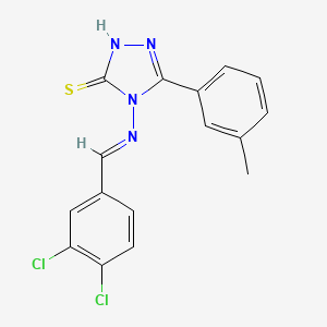 molecular formula C16H12Cl2N4S B12056586 4-((3,4-Dichlorobenzylidene)amino)-5-(m-tolyl)-4H-1,2,4-triazole-3-thiol CAS No. 478255-80-0