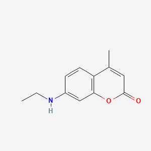 molecular formula C12H13NO2 B1205661 2H-1-Benzopyran-2-one, 7-(ethylamino)-4-methyl- CAS No. 28821-18-3
