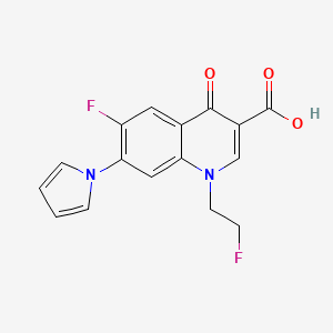 molecular formula C16H12F2N2O3 B1205668 3-Quinolinecarboxylicacid, 6-fluoro-1-(2-fluoroethyl)-1,4-dihydro-4-oxo-7-(1H-pyrrol-1-yl)- CAS No. 106221-35-6