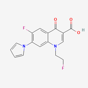molecular formula C16H12F2N2O3 B1205668 3-Quinolinecarboxylic acid, 6-fluoro-1-(2-fluoroethyl)-1,4-dihydro-4-oxo-7-(1H-pyrrol-1-yl)- CAS No. 106221-35-6