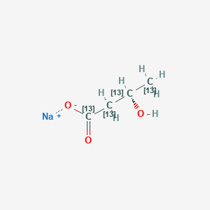 molecular formula C4H7NaO3 B12056789 sodium;(3R)-3-hydroxy(1,2,3,4-13C4)butanoate 