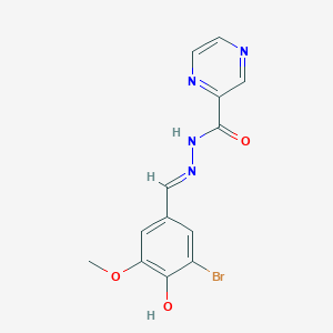 molecular formula C13H11BrN4O3 B12056796 N'-(3-Bromo-4-hydroxy-5-methoxybenzylidene)-2-pyrazinecarbohydrazide 