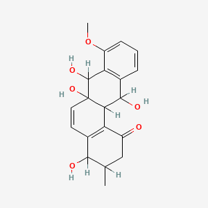 molecular formula C20H22O6 B1205680 3,4,6a,7,12,12a-Hexahydro-4,6a,7,12-tetrahydroxy-8-methoxy-3-methylbenz(a)anthracen-1(2H)-one CAS No. 85178-52-5