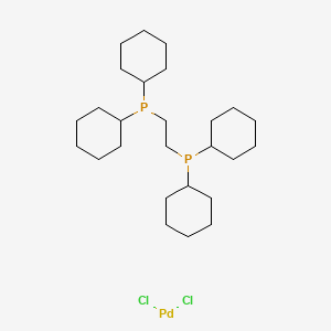molecular formula C26H48Cl2P2Pd B12056835 dichloropalladium;dicyclohexyl(2-dicyclohexylphosphanylethyl)phosphane 