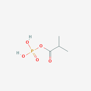 molecular formula C4H9O5P B1205695 2-Methylpropanoyl phosphate 