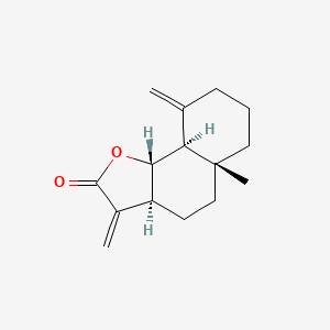 molecular formula C15H20O2 B1205702 (3aS,5aR,9aS,9bS)-5a-methyl-3,9-dimethylidene-3a,4,5,6,7,8,9a,9b-octahydrobenzo[g][1]benzofuran-2-one CAS No. 2221-82-1