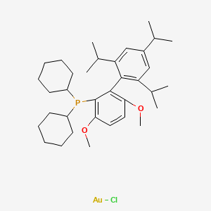 molecular formula C35H53AuClO2P B12057022 Chloro[2-(dicyclohexylphosphino)-3,6-dimethoxy-2',4',6'-triisopropyl-1,1'-biphenyl]gold(I) 
