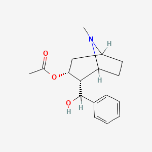 molecular formula C17H23NO3 B1205708 [(3R,4R)-4-[羟基(苯基)甲基]-8-甲基-8-氮杂双环[3.2.1]辛烷-3-基]乙酸 