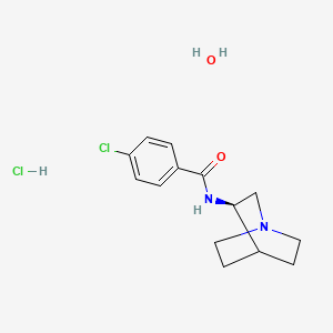 molecular formula C14H20Cl2N2O2 B12057132 N-[(3R)-1-azabicyclo[2.2.2]octan-3-yl]-4-chlorobenzamide;hydrate;hydrochloride CAS No. 1049739-43-6