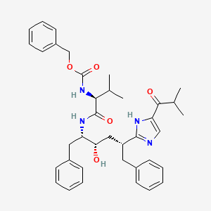molecular formula C38H46N4O5 B1205714 2-[(1R,3S,4S)-1-Benzyl-4-[N-(benzyloxycarbonyl)-L-valyl]amino-3-phenylpentyl]-4(5)-(2-methylpropionyl)imidazole 