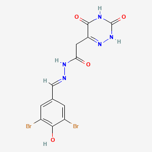 molecular formula C12H9Br2N5O4 B12057161 N'-[(E)-(3,5-dibromo-4-hydroxyphenyl)methylidene]-2-(3,5-dihydroxy-1,2,4-triazin-6-yl)acetohydrazide 