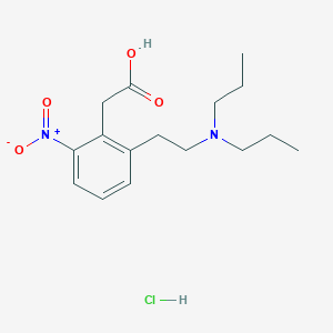 molecular formula C16H25ClN2O4 B120572 2-(2-(2-(Dipropylamino)ethyl)-6-nitrophenyl)acetic acid hydrochloride CAS No. 91374-25-3