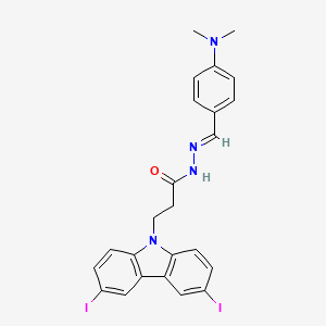 molecular formula C24H22I2N4O B12057306 3-(3,6-diiodo-9H-carbazol-9-yl)-N'-{(E)-[4-(dimethylamino)phenyl]methylidene}propanehydrazide 