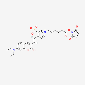 molecular formula C30H33N3O9S B12057309 Fluorescent Red Mega 520 NHS-ester 
