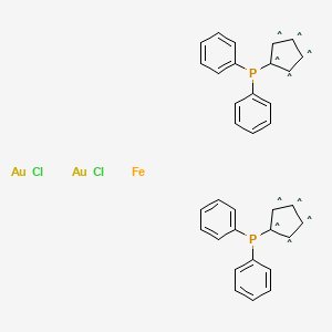 molecular formula C34H28Au2Cl2FeP2 B12057319 Bis(chlorogold(I))[1,1'-bis(diphenylphosphino)ferrocene] 