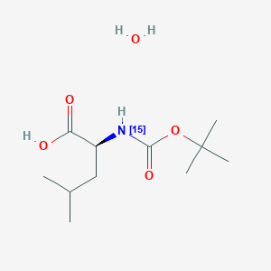 molecular formula C11H23NO5 B12057375 (2S)-4-methyl-2-[(2-methylpropan-2-yl)oxycarbonyl(15N)amino]pentanoic acid;hydrate 