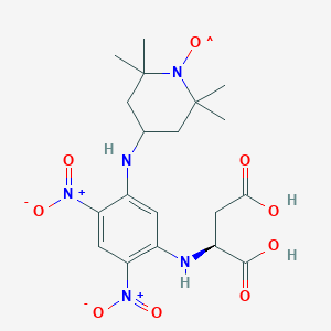molecular formula C19H26N5O9 B1205743 1-N-(2,2,6,6-Tetramethyl-1-oxyl-4-piperidinyl) 5-N-(1-aspartate)-2,4-dinitrobenzene CAS No. 66920-38-5