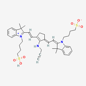 molecular formula C40H49N3O6S2 B12057455 4-[(2E)-2-[(2E)-2-[3-[(E)-2-[3,3-dimethyl-1-(4-sulfobutyl)indol-1-ium-2-yl]ethenyl]-2-(prop-2-ynylamino)cyclopent-2-en-1-ylidene]ethylidene]-3,3-dimethylindol-1-yl]butane-1-sulfonate 