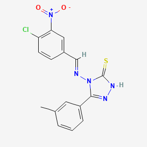 molecular formula C16H12ClN5O2S B12057489 4-((4-Chloro-3-nitrobenzylidene)amino)-3-(m-tolyl)-1H-1,2,4-triazole-5(4H)-thione CAS No. 478256-23-4