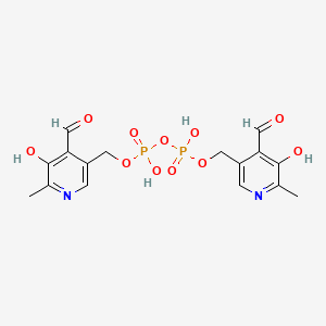 molecular formula C16H18N2O11P2 B1205753 Bis[(4-formyl-5-hydroxy-6-methylpyridin-3-yl)methyl] dihydrogen diphosphate CAS No. 67279-83-8