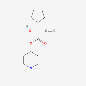 molecular formula C16H25NO3 B1205757 N-Methyl-4-piperidyl cyclopentyl-(1-propynyl)glycolate CAS No. 53034-67-6