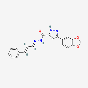 molecular formula C20H16N4O3 B12057589 3-(1,3-benzodioxol-5-yl)-N'-[(E,2E)-3-phenyl-2-propenylidene]-1H-pyrazole-5-carbohydrazide 