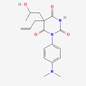 molecular formula C18H23N3O4 B1205767 2,4,6(1H,3H,5H)-Pyrimidinetrione, 1-(4-(dimethylamino)phenyl)-5-(2-hydroxypropyl)-5-(2-propenyl)- CAS No. 33074-61-2