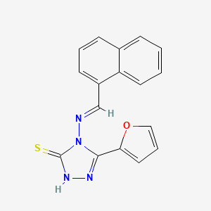 molecular formula C17H12N4OS B12057679 5-(Furan-2-yl)-4-((naphthalen-1-ylmethylene)amino)-4H-1,2,4-triazole-3-thiol CAS No. 478253-71-3