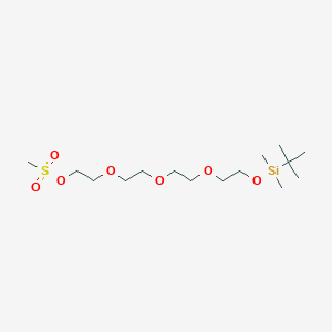 molecular formula C15H34O7SSi B12057680 2,2,3,3-Tetramethyl-4,7,10,13-tetraoxa-3-silapentadecan-15-YL methanesulfonate 