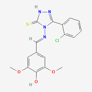 molecular formula C17H15ClN4O3S B12057735 3-(2-Chlorophenyl)-4-((4-hydroxy-3,5-dimethoxybenzylidene)amino)-1H-1,2,4-triazole-5(4H)-thione CAS No. 478254-57-8