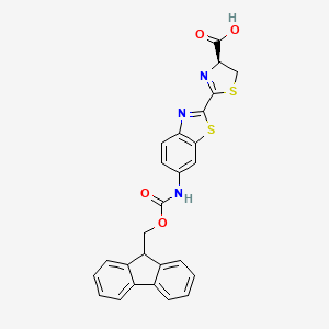 molecular formula C26H19N3O4S2 B12057785 (4S)-2-[6-(9H-fluoren-9-ylmethoxycarbonylamino)-1,3-benzothiazol-2-yl]-4,5-dihydro-1,3-thiazole-4-carboxylic acid 