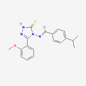 molecular formula C19H20N4OS B12057810 4-((4-Isopropylbenzylidene)amino)-5-(2-methoxyphenyl)-4H-1,2,4-triazole-3-thiol CAS No. 478257-22-6