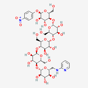 molecular formula C41H59N3O27 B1205786 4-Nitrophenyl 6'-deoxy-6'-(2-pyridylamino)-a-D-penta-(1-4)-glucopyranoside CAS No. 100111-14-6
