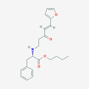molecular formula C22H27NO4 B120579 (E)-N-(5-(2-Furanyl)-3-oxo-4-pentenyl)-L-phenylalanine butyl ester CAS No. 159086-03-0