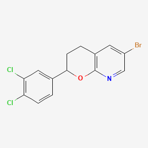 molecular formula C14H10BrCl2NO B1205790 6-bromo-2-(3,4-dichlorophenyl)-3,4-dihydro-2H-pyrano[2,3-b]pyridine CAS No. 102830-64-8