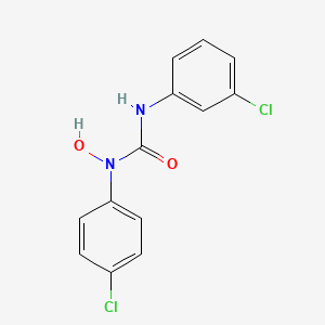 molecular formula C13H10Cl2N2O2 B1205793 N-(4-Chlorophenyl)-N-hydroxy-N'-(3-chlorophenyl)urea CAS No. 91719-01-6