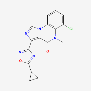 molecular formula C16H12ClN5O2 B1205798 6-Chloro-3-(3-cyclopropyl-1,2,4-oxadiazol-5-yl)-5-methylimidazo(1,5-a)quinoxalin-4(5H)-one CAS No. 139459-45-3