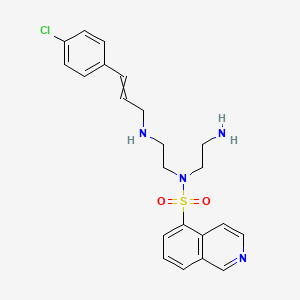 molecular formula C22H25ClN4O2S B1205800 N-(2-aminoethyl)-N-[2-[3-(4-chlorophenyl)prop-2-enylamino]ethyl]isoquinoline-5-sulfonamide 