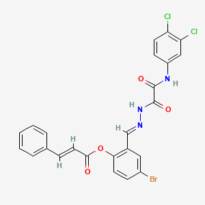 molecular formula C24H16BrCl2N3O4 B12058000 4-Bromo-2-((2-(2-((3,4-dichlorophenyl)amino)-2-oxoacetyl)hydrazono)methyl)phenyl cinnamate CAS No. 477731-68-3