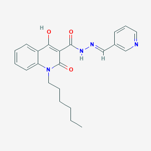 molecular formula C22H24N4O3 B12058014 1-hexyl-2-hydroxy-4-oxo-N'-[(E)-pyridin-3-ylmethylidene]-1,4-dihydroquinoline-3-carbohydrazide 