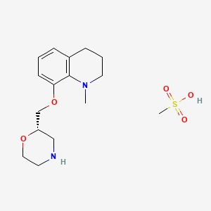 molecular formula C16H26N2O5S B1205802 1-Methyl-8-((morpholin-2-yl)methoxy)-1,2,3,4-tetrahydroquinoline monomethane sulfonate CAS No. 152985-36-9