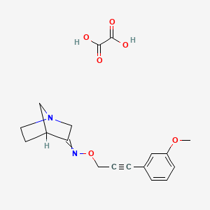 molecular formula C18H20N2O6 B1205803 N-[3-(3-methoxyphenyl)prop-2-ynoxy]-1-azabicyclo[2.2.1]heptan-3-imine;oxalic acid 