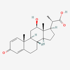 molecular formula C22H30O4 B1205804 12-Hydroxy-3-oxo-1,4-pregnadiene-20-carboxylic acid CAS No. 78962-23-9